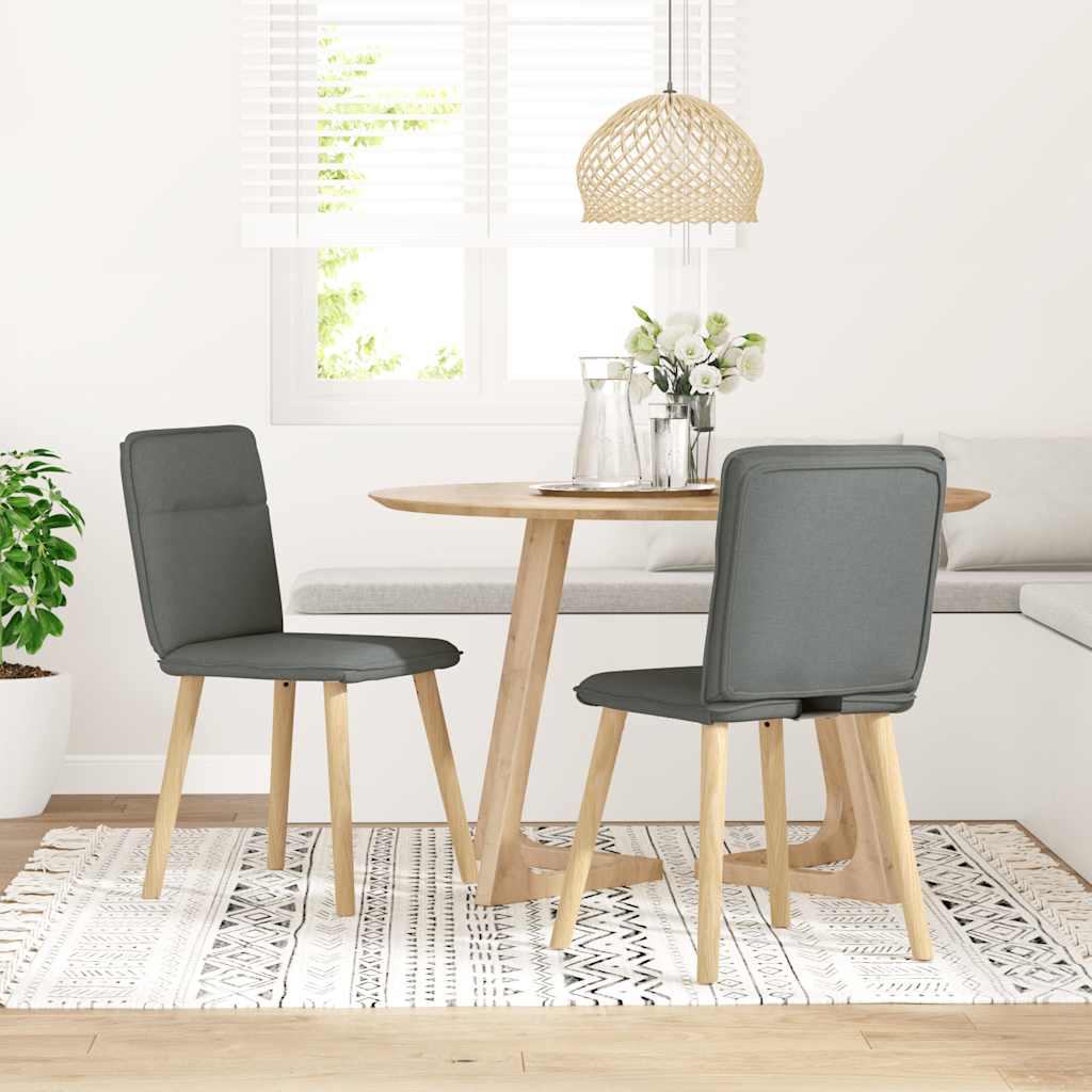 Dining Chair Set of 2 Dark Grey