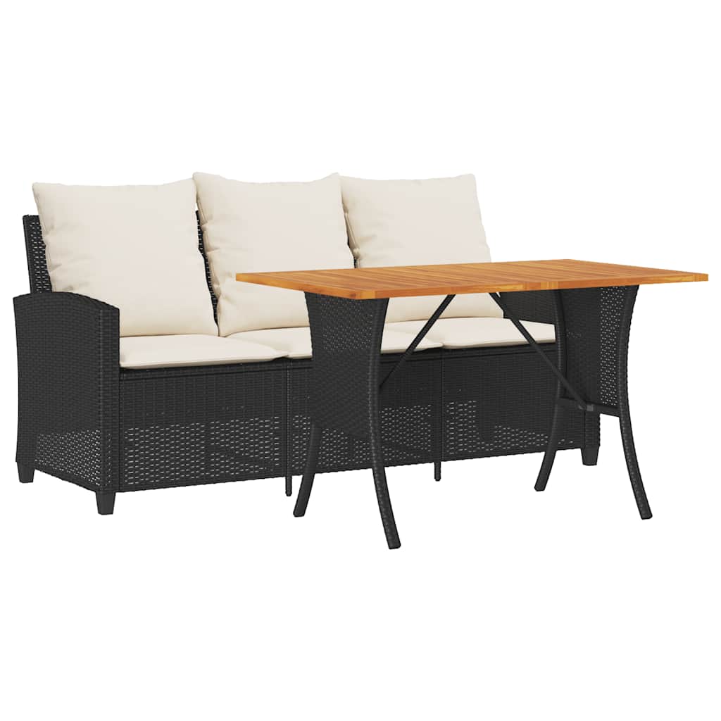 Garden Sofa Black and Cream White