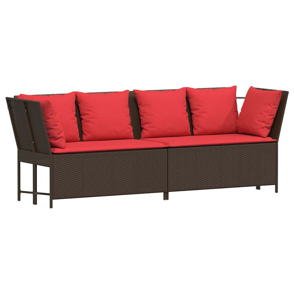 Patio Sofa Brown and Red