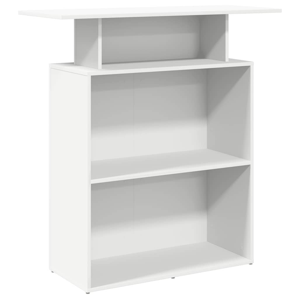 Reception Desk White Engineered Wood Medium Reception Desk