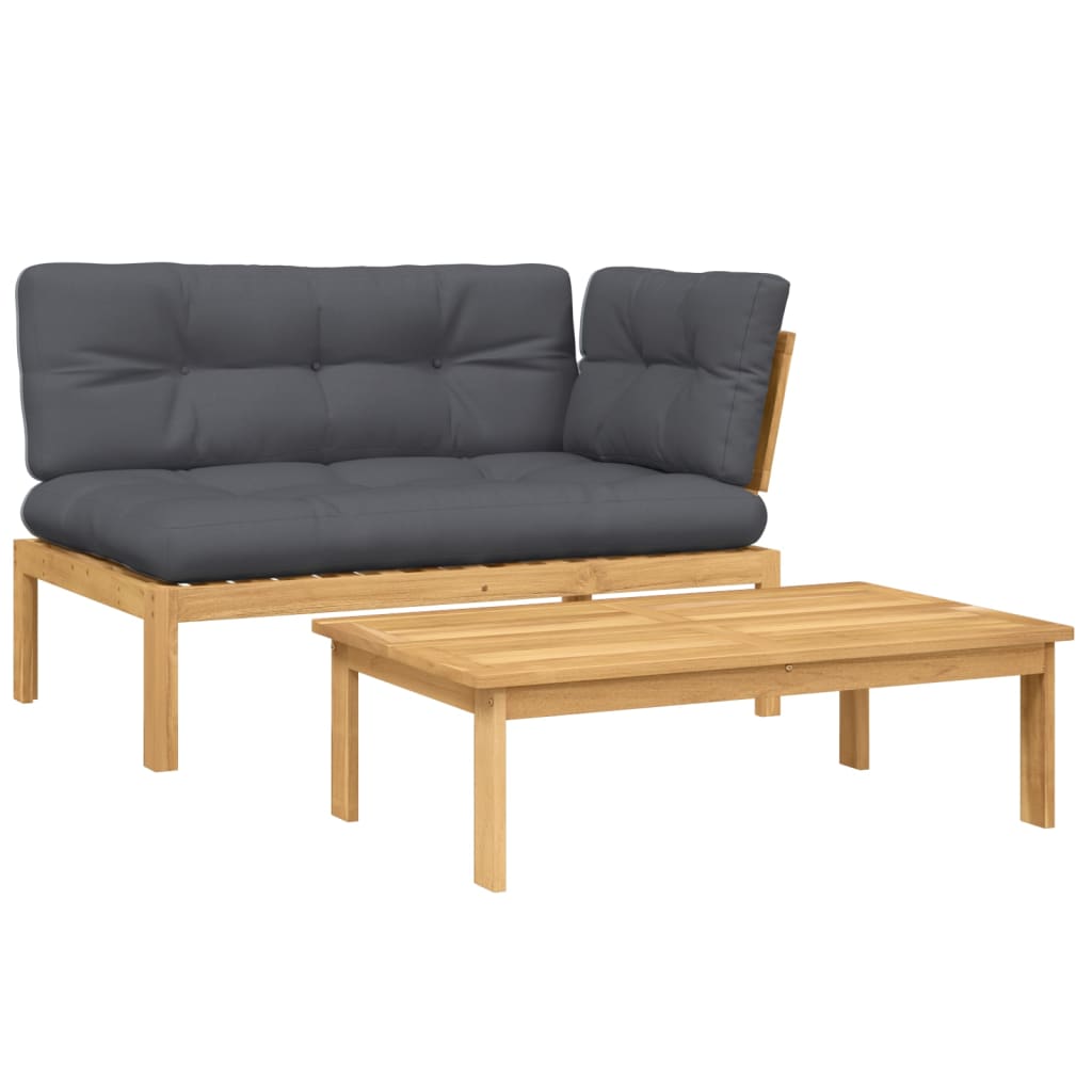 Patio Sofa Set Anthracite Solid Acacia wood Standard