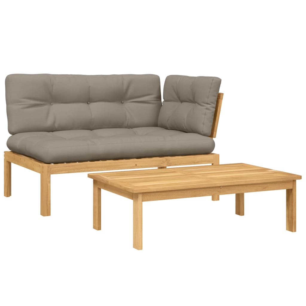 Patio Sofa Set Taupe Solid Acacia wood Standard Modular