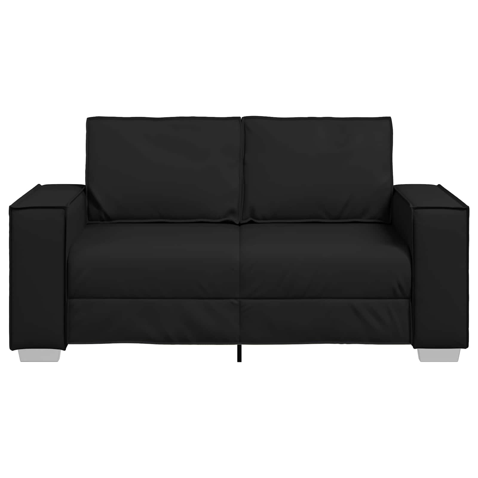 Loveseat Sofa Black 62.99 in Faux Leather