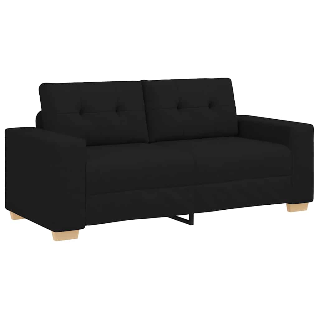 Loveseat Sofa Black 100% Polyester, Plywood, Steel 2-seater