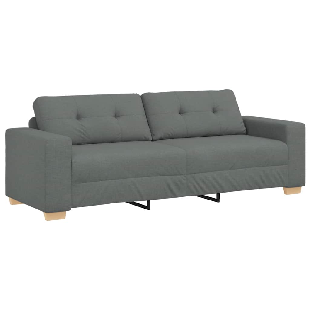 3-Seater Sofa Dark Grey 220x78x80 cm Fabric