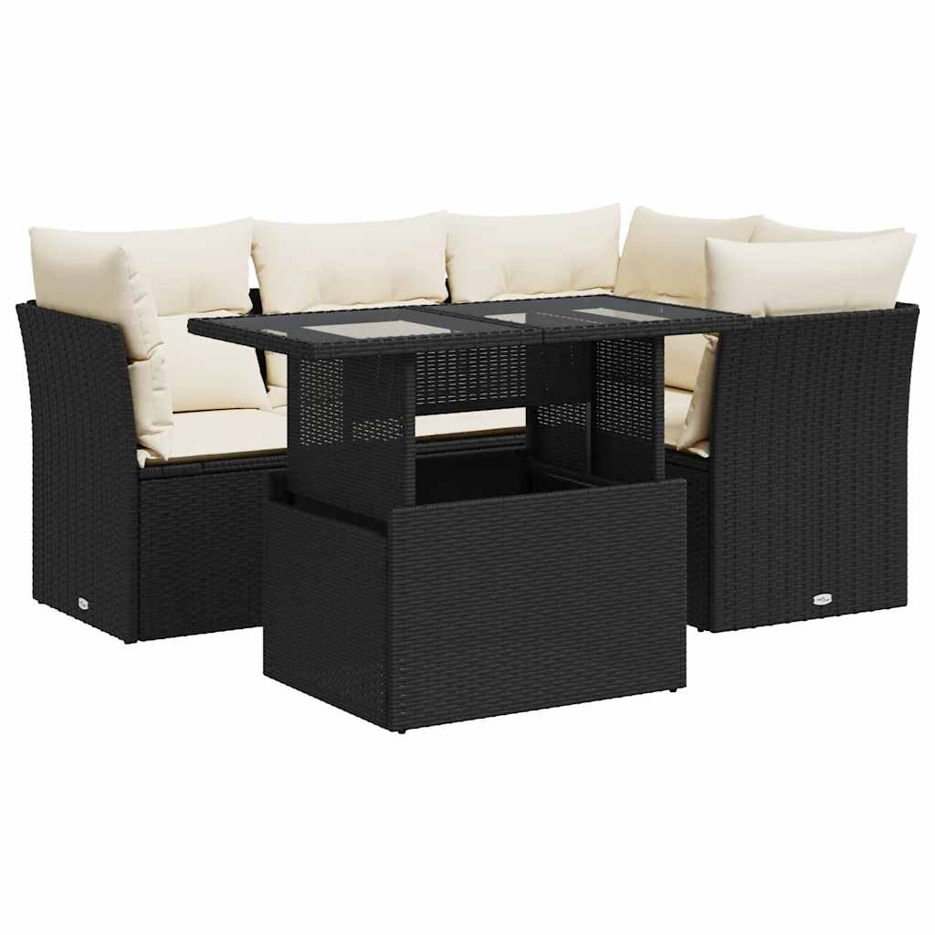 Garden Sofa Set Black, Cream White