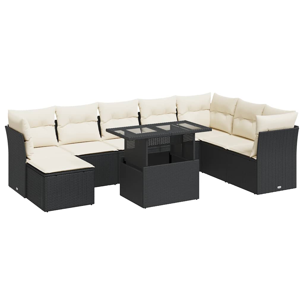Garden Sofa Set Black, Cream White