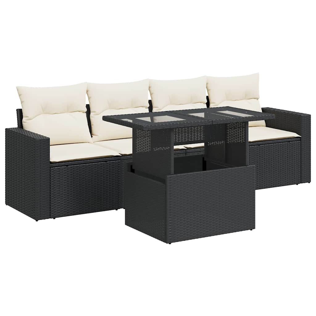 Garden Sofa Set Black, Cream White