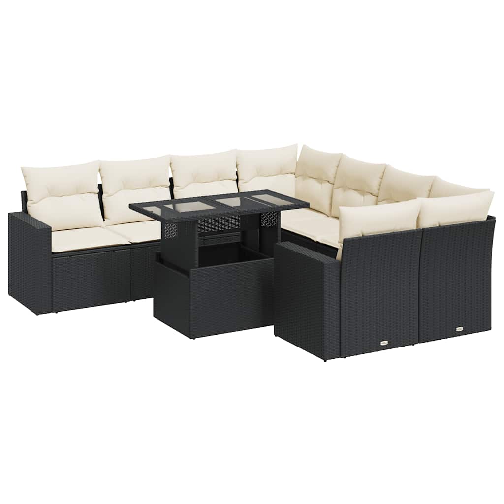 Garden Sofa Set Black, Cream White