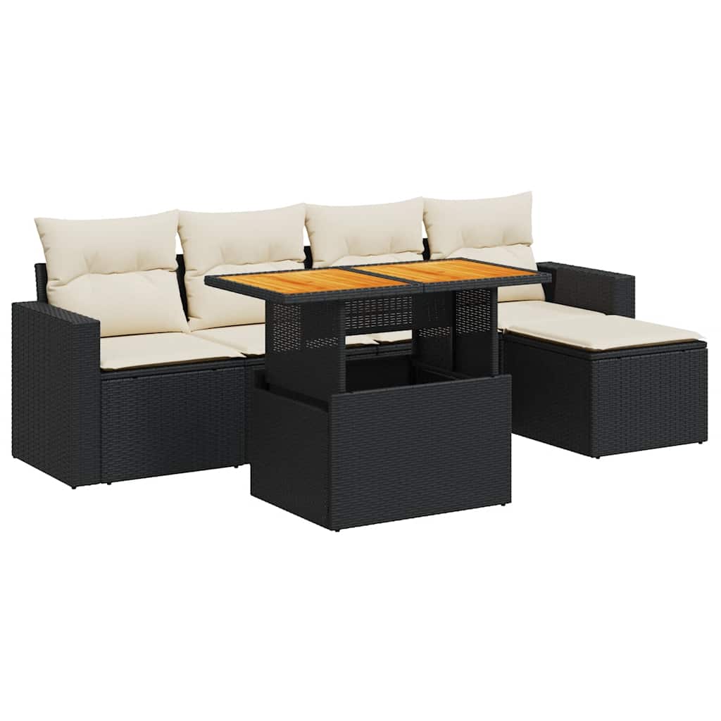 Garden Sofa Set Black, Cream White