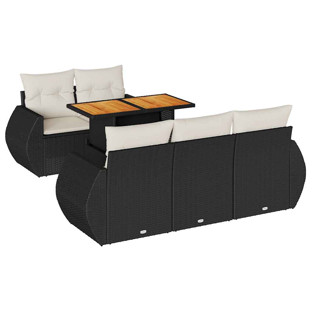 Garden Sofa Set Black, Cream