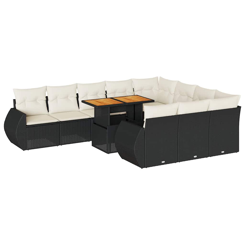 Garden Sofa Set Black PE rattan Large Modular Garden Sofa Set