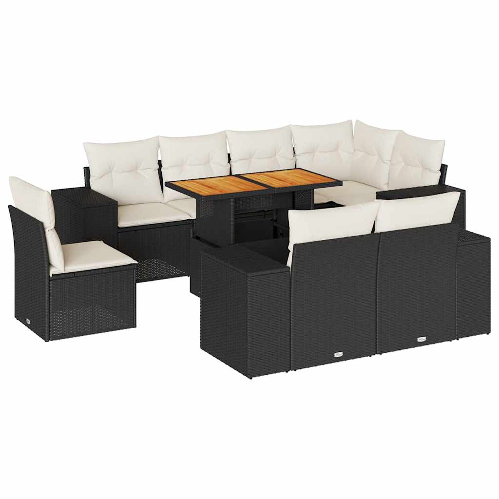 Garden Sofa Set Black PE rattan Large Modular Garden Sofa Set