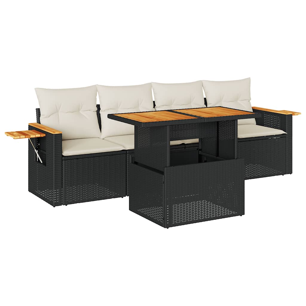 Garden Sofa Set Black, Cream White