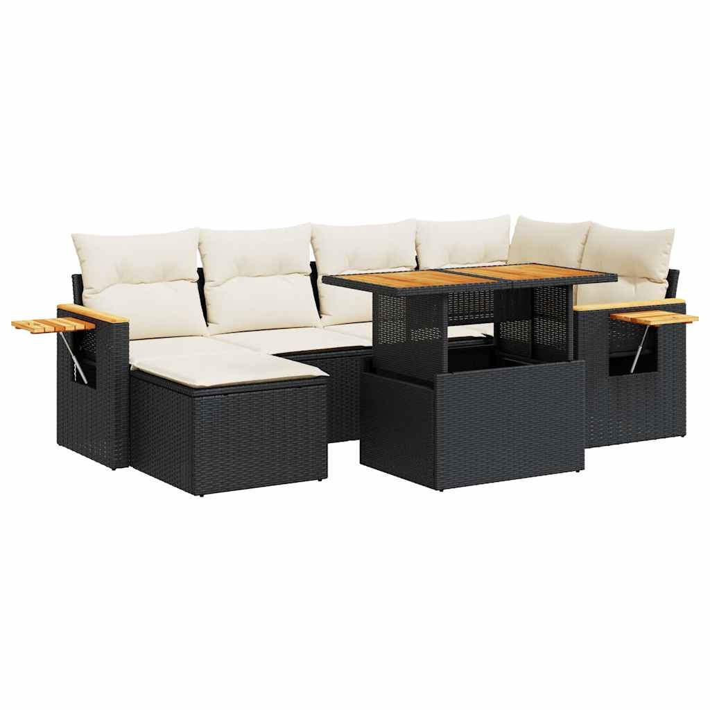 Garden Sofa Set Black, Cream White