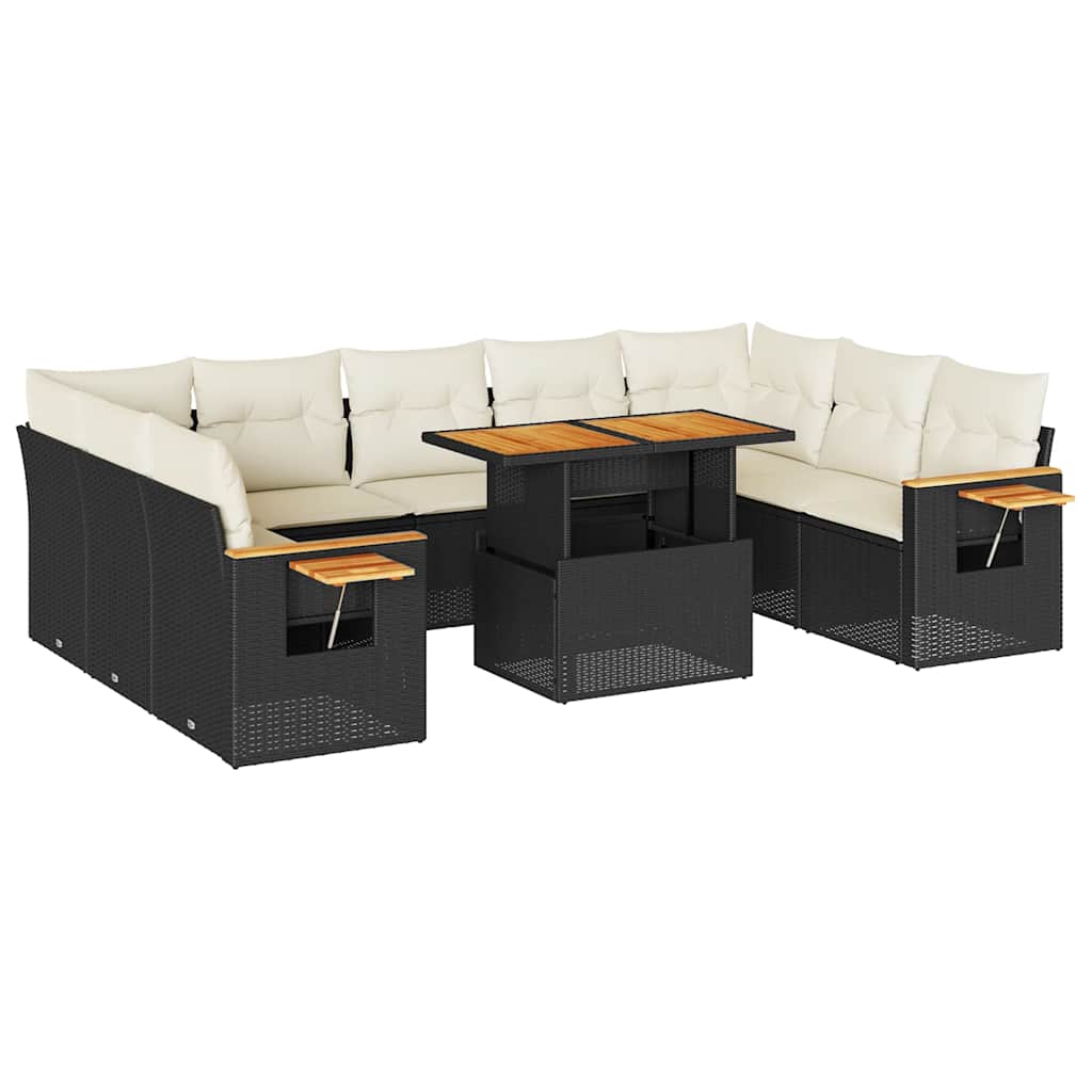 Garden Sofa Set Black, Cream White