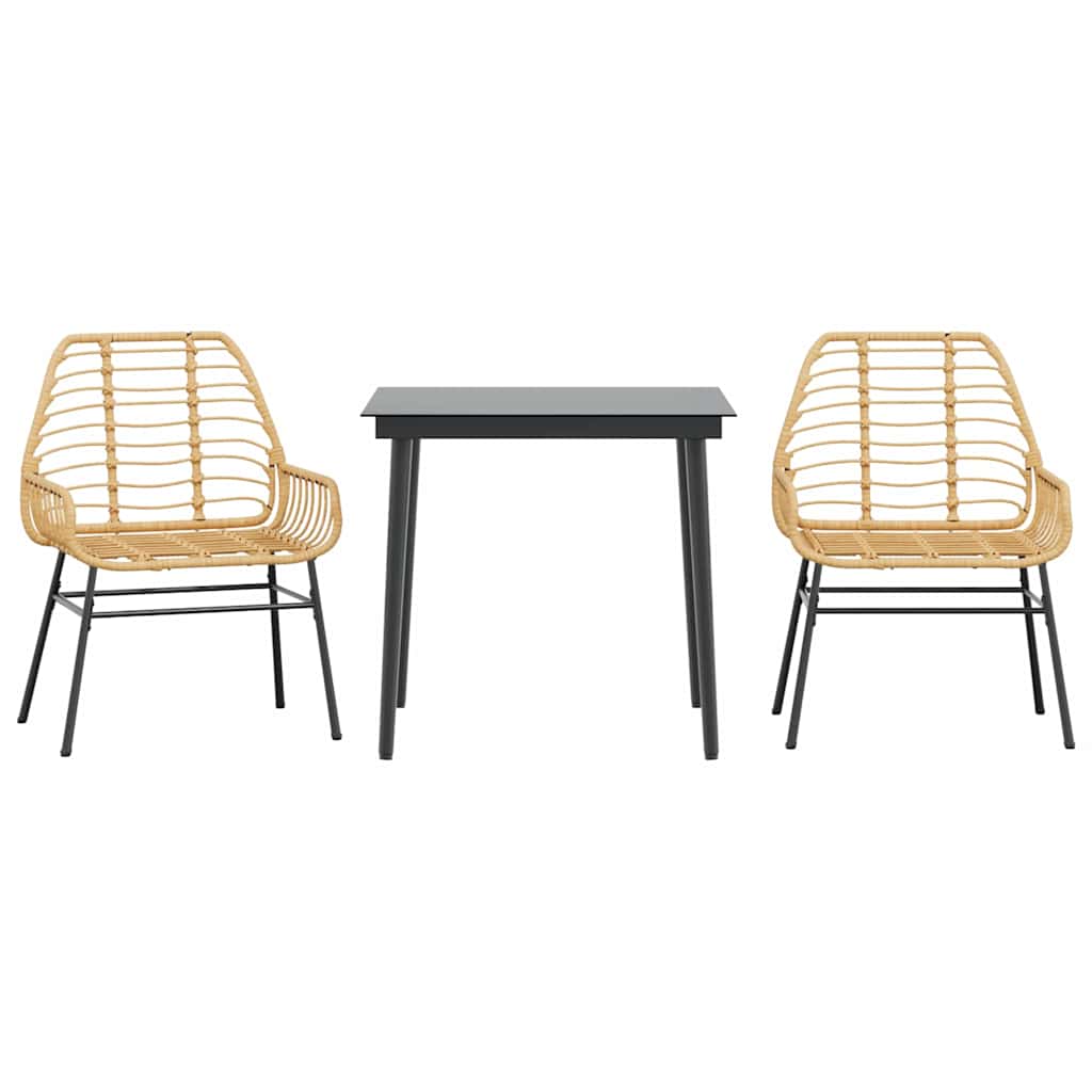 Garden Dining Set Brown and Black