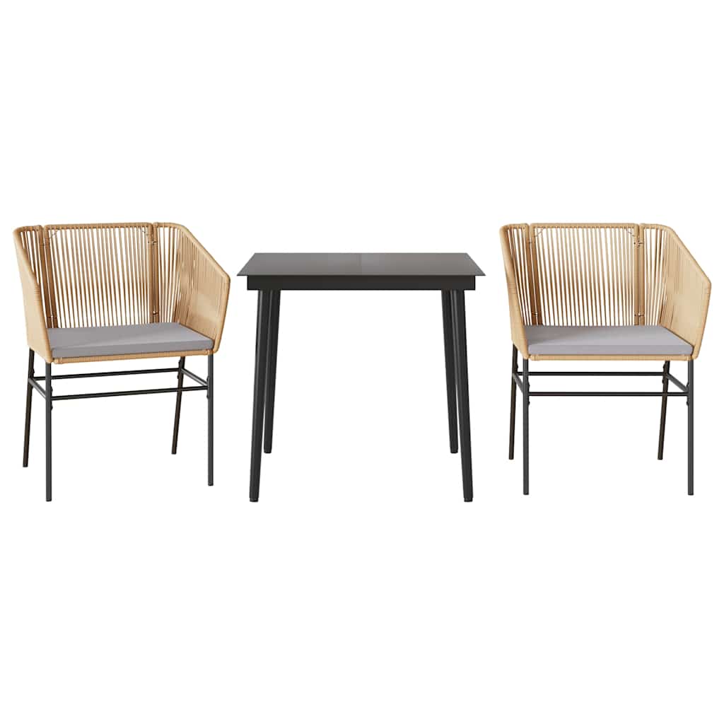 Garden Dining Set Brown and Black