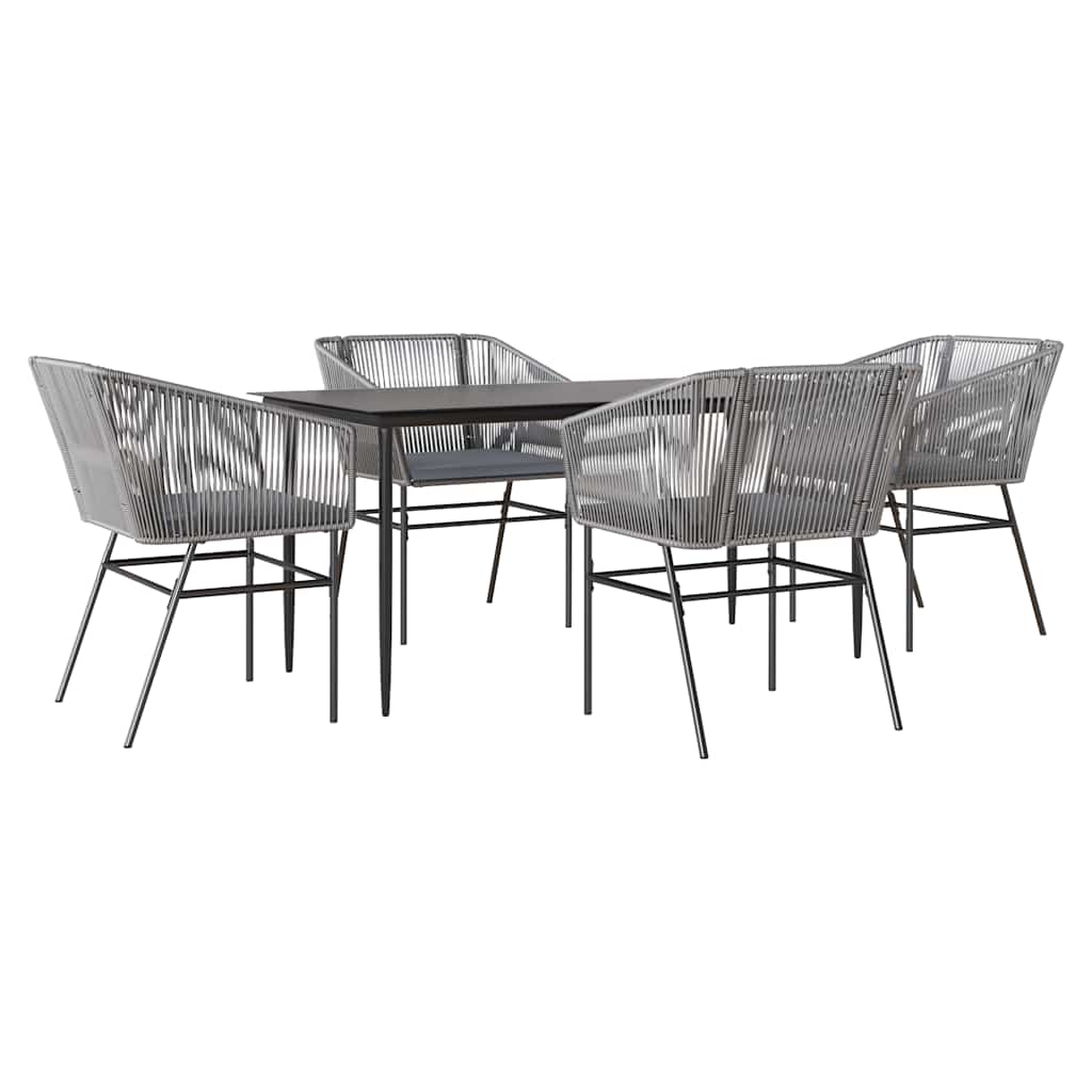 Garden Dining Set Grey PE rattan Medium Removable Covers
