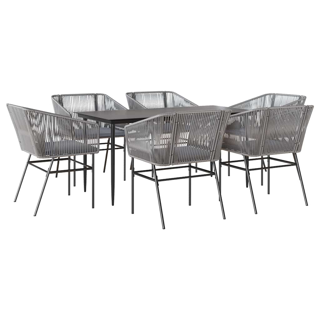 Garden Dining Set Grey, Black
