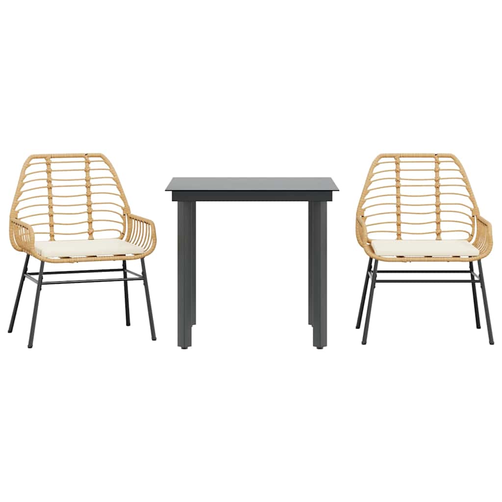Garden Dining Set Brown PE rattan Removable Covers