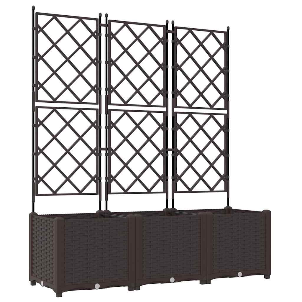 Garden Planter 3 pcs Brown 47.24 x 15.75 x 56.30 in Plastic
