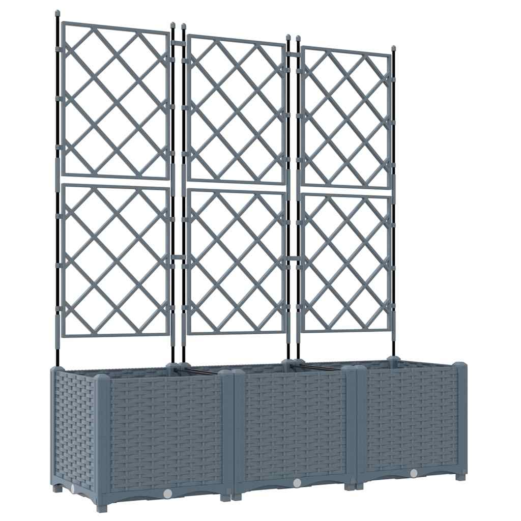 Garden Planter 3 pcs LiGht Grey 47.24 x 15.75 x 56.30 in