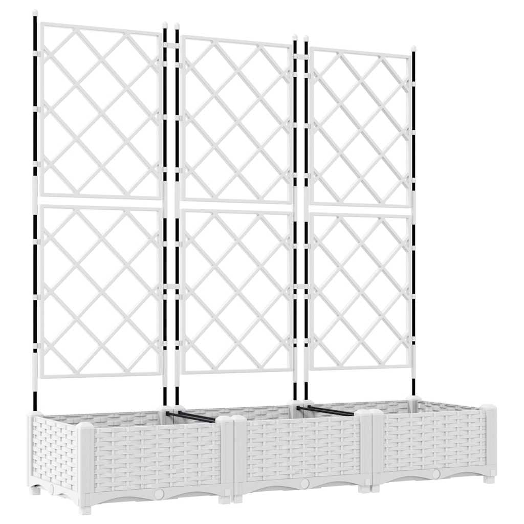 Garden Planter 3 pcs White 47.24 x 15.75 x 49.41 in Plastic