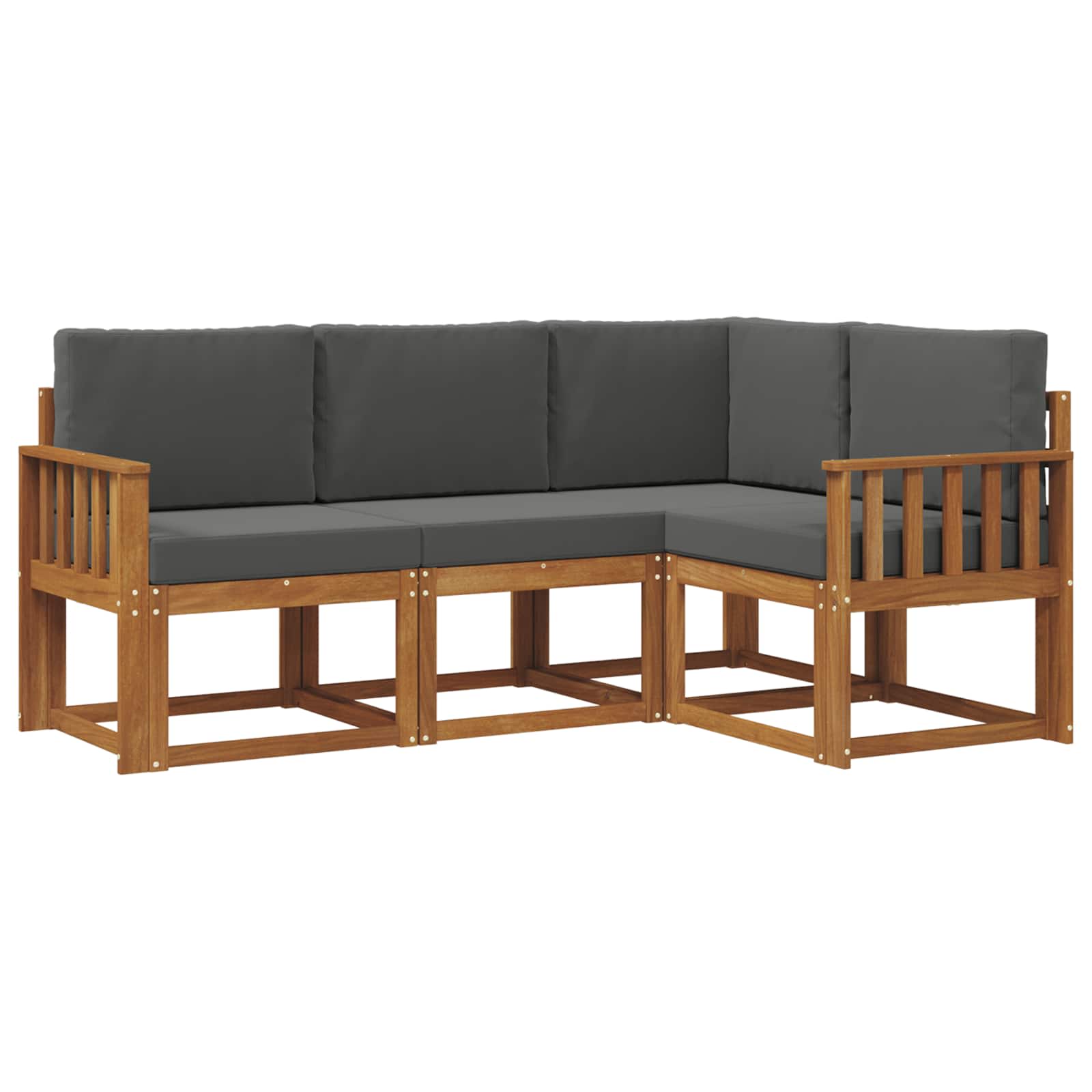 Outdoor Sofa Set with Cushion 4 pcs Natural and Anthracite