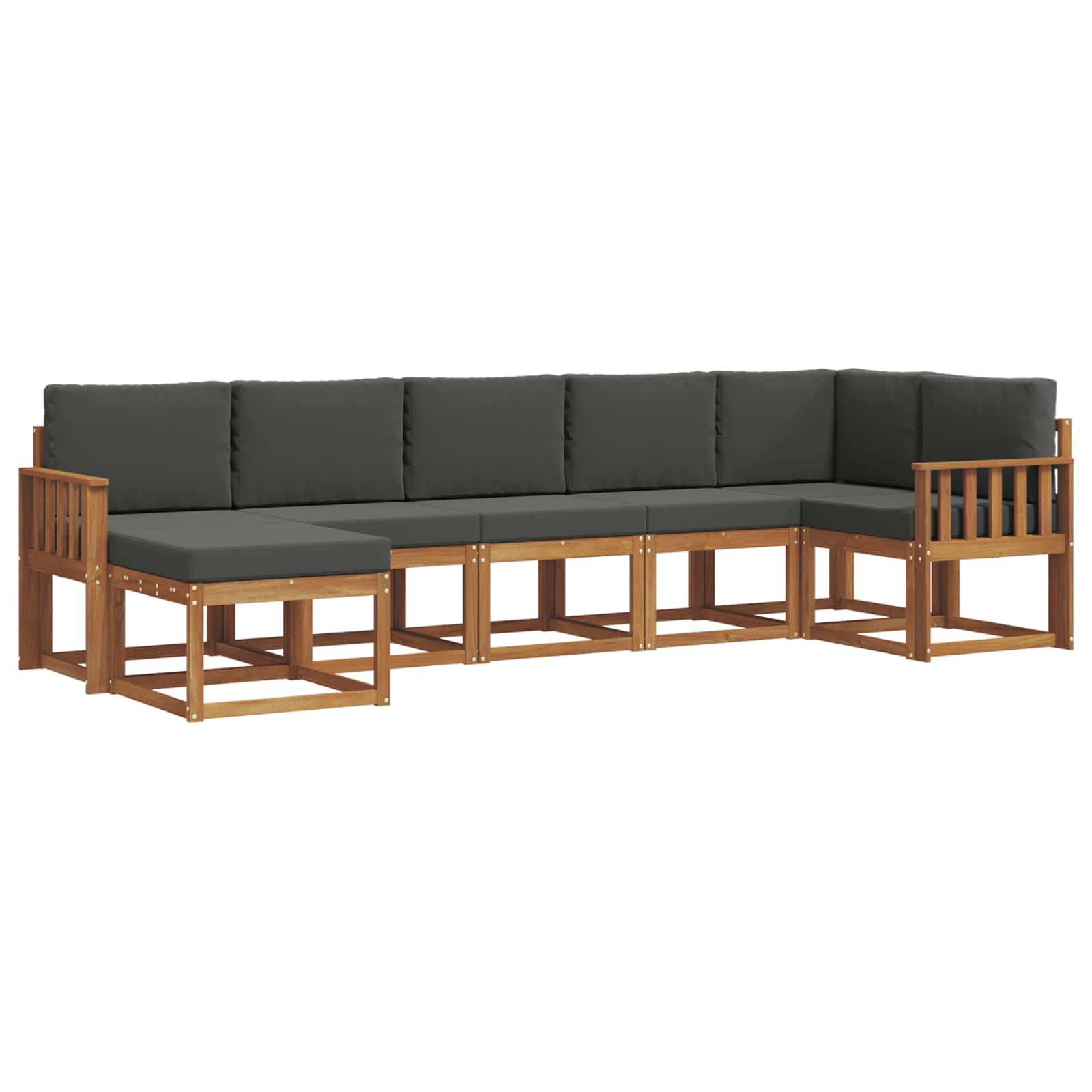 Outdoor Sofa Set with Cushion 7 pcs Natural and Anthracite