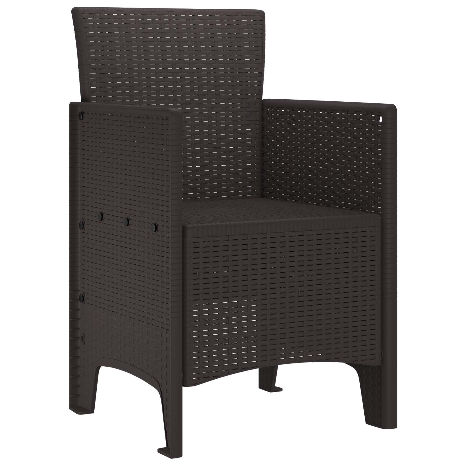 Garden Chair 2 pcs Brown 20.87 x 19.29 x 33.46 in Polypropylene