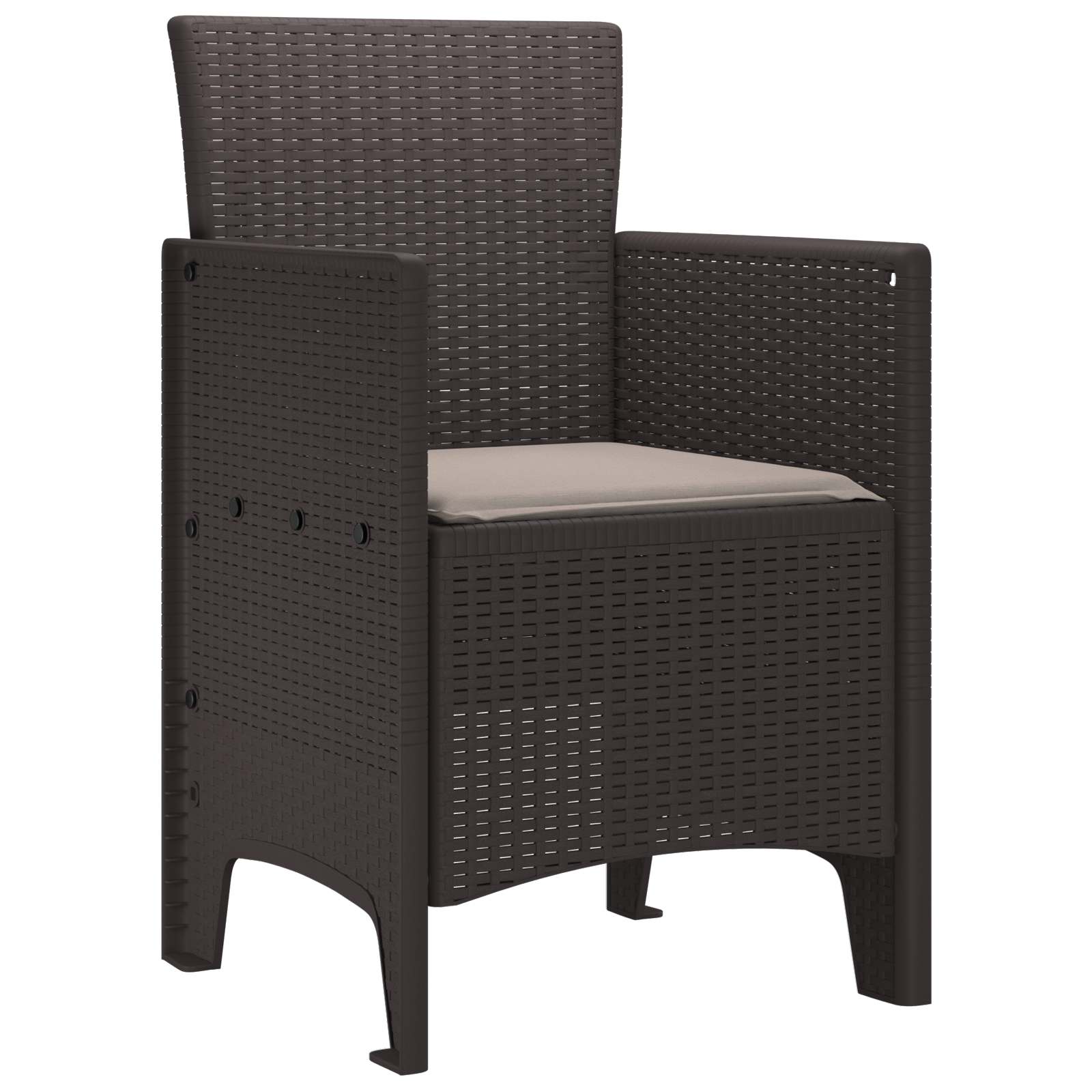 Garden Chair 2 pcs Brown 20.87 x 19.29 x 33.46 in Polypropylene