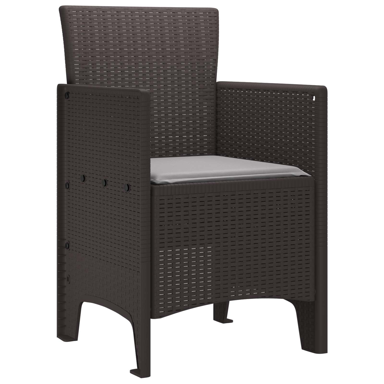 Garden Chair 2 pcs Brown 20.87 x 19.29 x 33.46 in Polypropylene