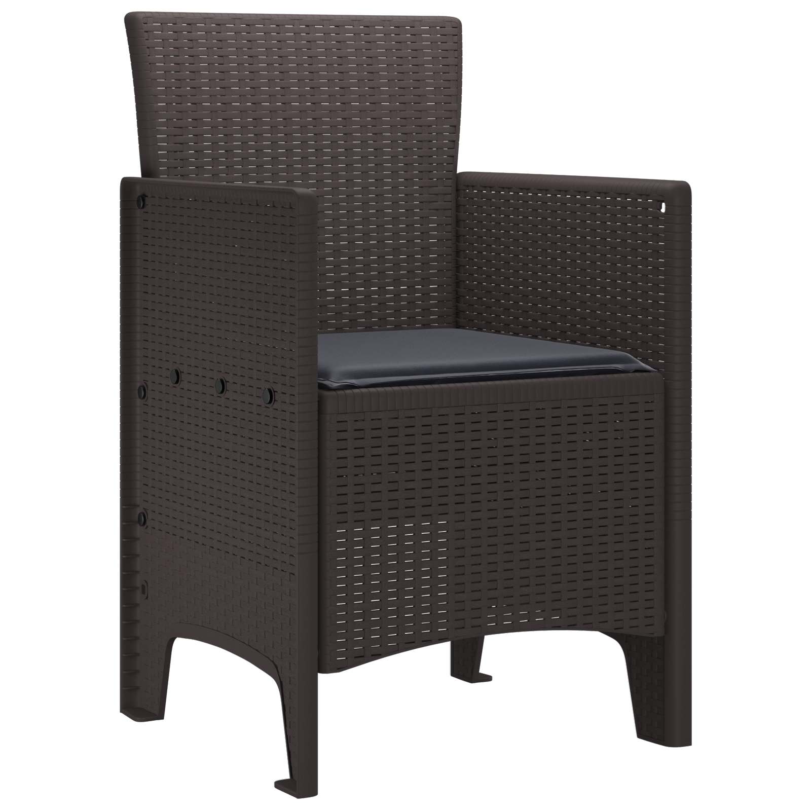 Garden Chair 2 pcs Brown 20.87 x 19.29 x 33.46 in Polypropylene