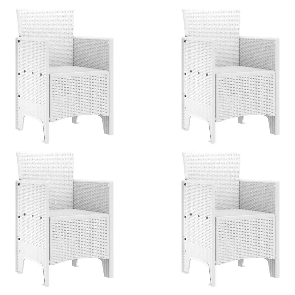 Garden Chair 4 pcs White 20.87 x 19.29 x 33.46 in Polypropylene