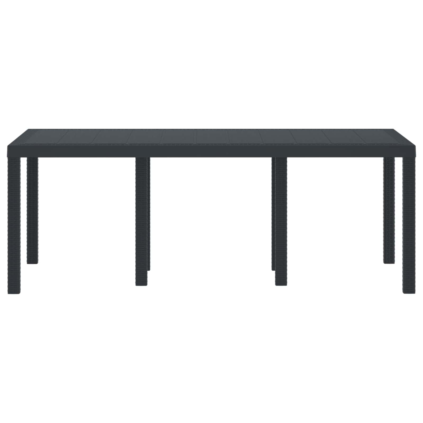 Garden Table Anthracite 78.74 x 39.37 x 28.74 in Poly Rattan