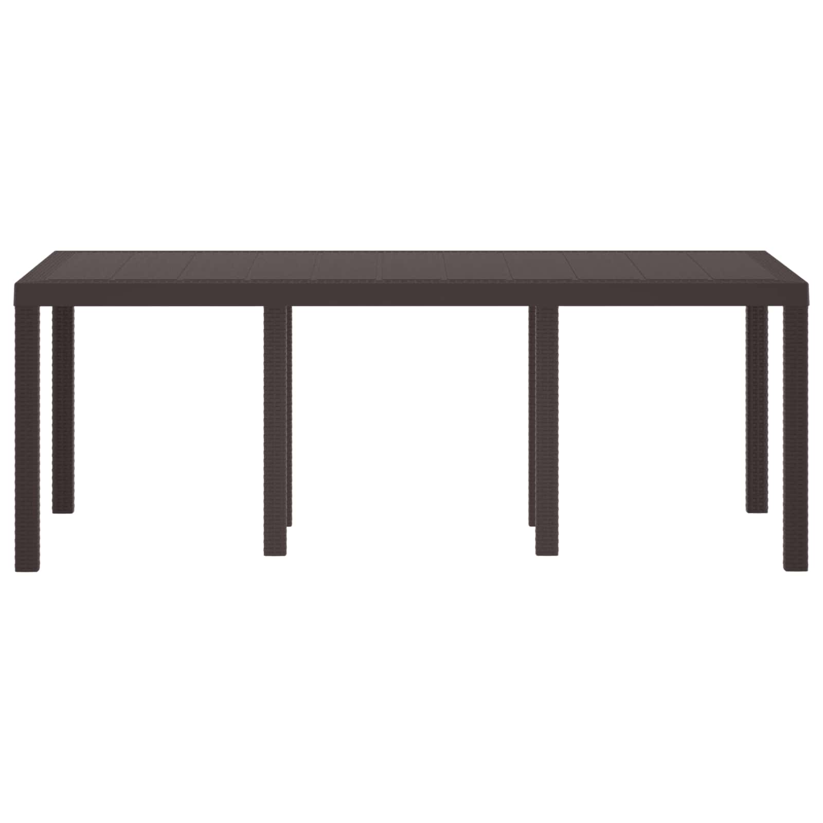 Garden Table Brown 78.74 x 39.37 x 28.74 in Poly Rattan