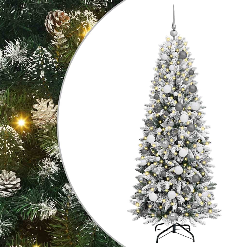 Artificial Christmas Tree with 300 LEDs White 70.87 in