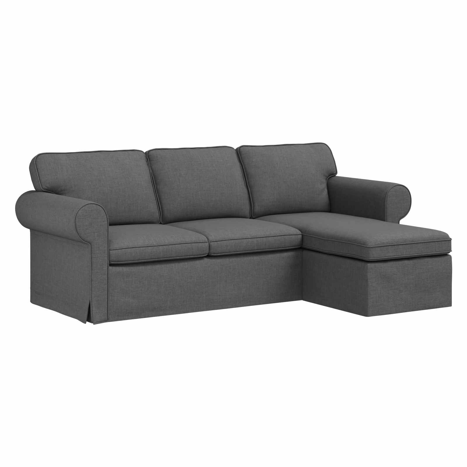Sofa Dark Grey 215 x 138 x 80 cm Fabric