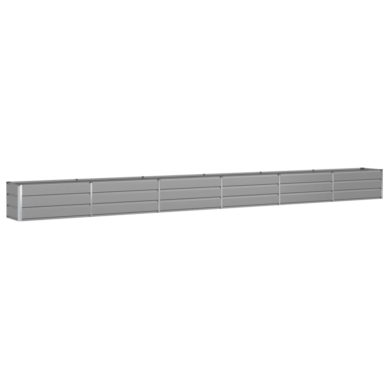 Planter Light Grey 228.35 x 19.69 x 17.72 in Galvanised Steel