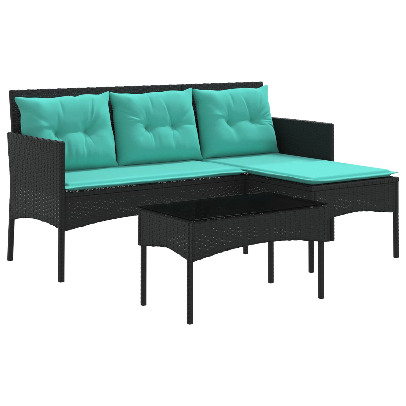 Garden Sofa Set with Cushion 2 pcs Poly Rattan
